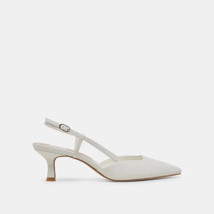 Dolce Vita Odela Heels White Leather Women Heels