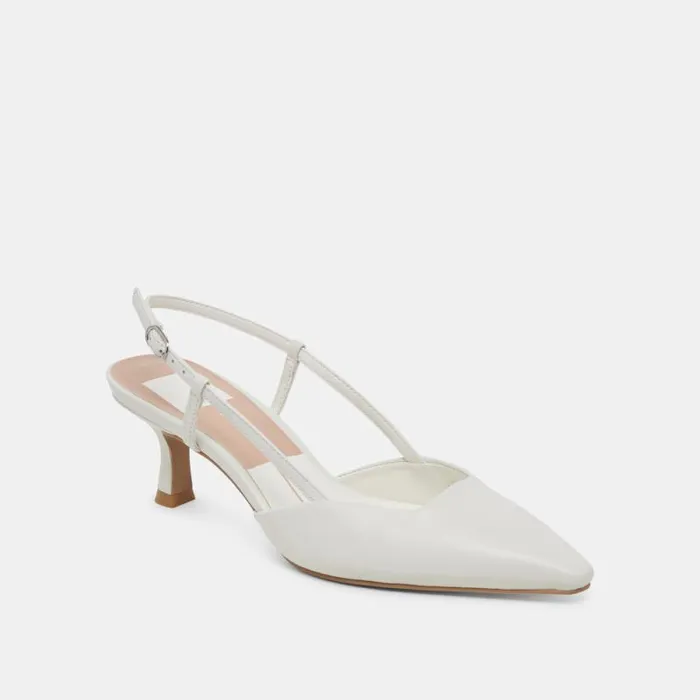 Dolce Vita Odela Heels White Leather Women Heels