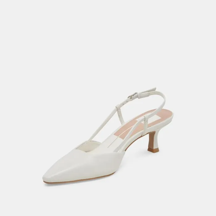 Dolce Vita Odela Heels White Leather Women Heels