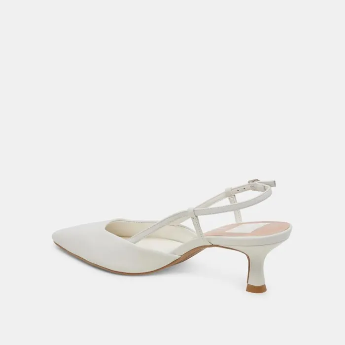 Dolce Vita Odela Heels White Leather Women Heels