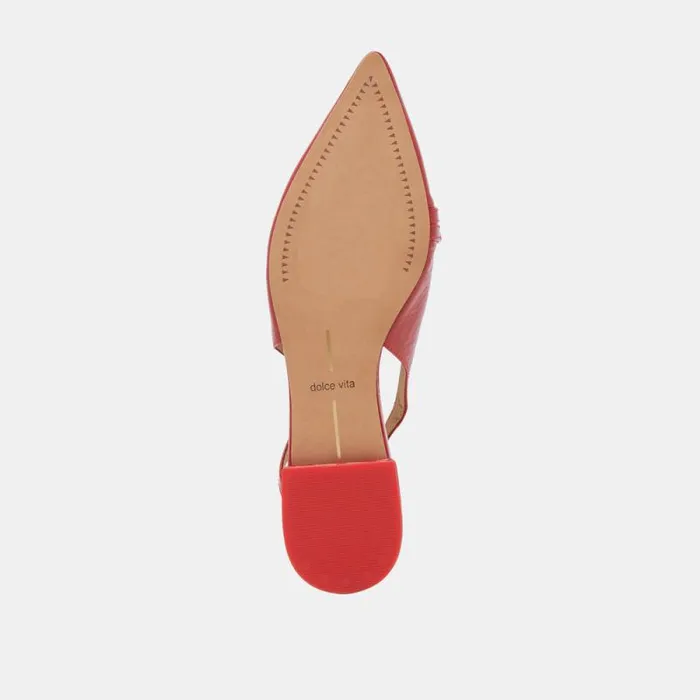 Dolce Vita Pamla Flats Red Crinkle Patent Women Flats and Loafers