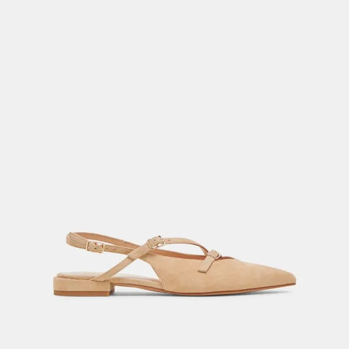 Dolce Vita Pamla Flats Tan Suede Women Flats and Loafers