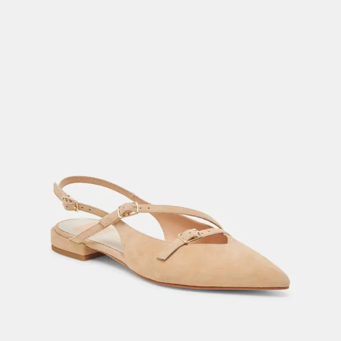 Dolce Vita Pamla Flats Tan Suede Women Flats and Loafers
