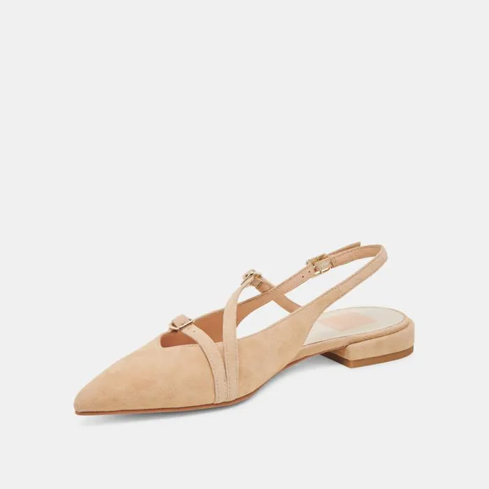 Dolce Vita Pamla Flats Tan Suede Women Flats and Loafers