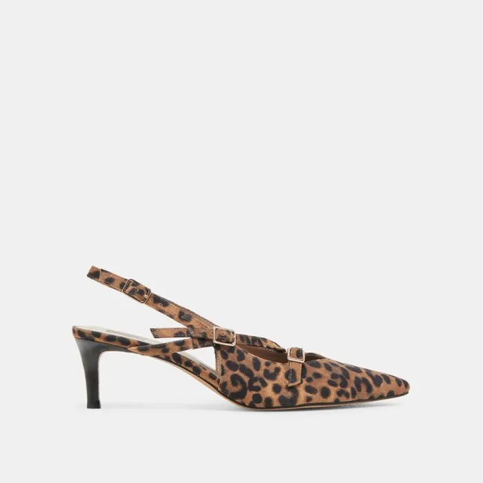 Dolce Vita Pamla Mid Heels Leopard Suede Women Heels