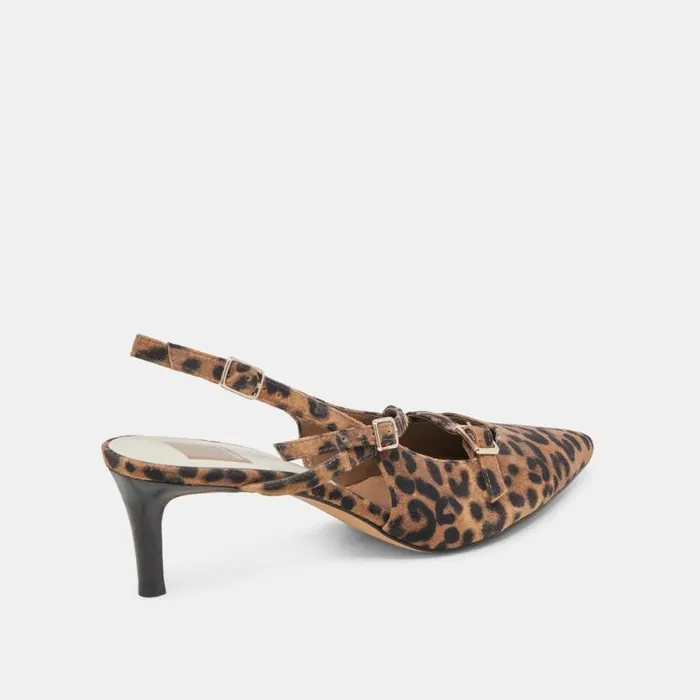 Dolce Vita Pamla Mid Heels Leopard Suede Women Heels