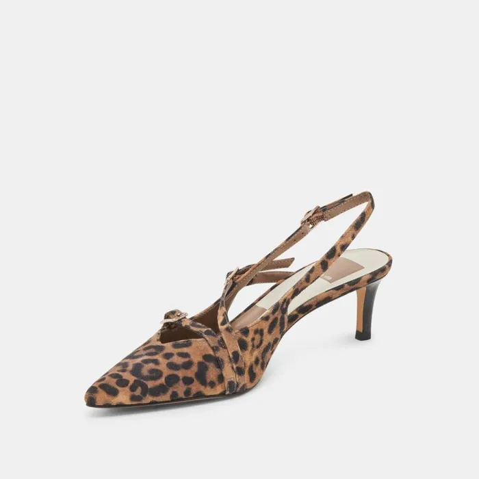 Dolce Vita Pamla Mid Heels Leopard Suede Women Heels