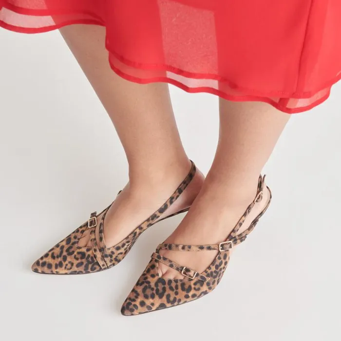 Dolce Vita Pamla Mid Heels Leopard Suede Women Heels