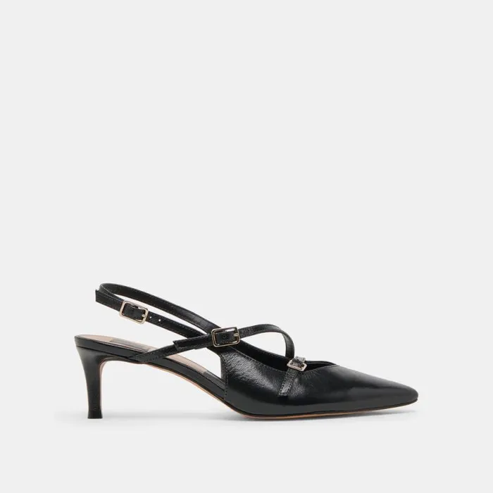 Dolce Vita Pamla Mid Heels Midnight Crinkle Patent Women Heels