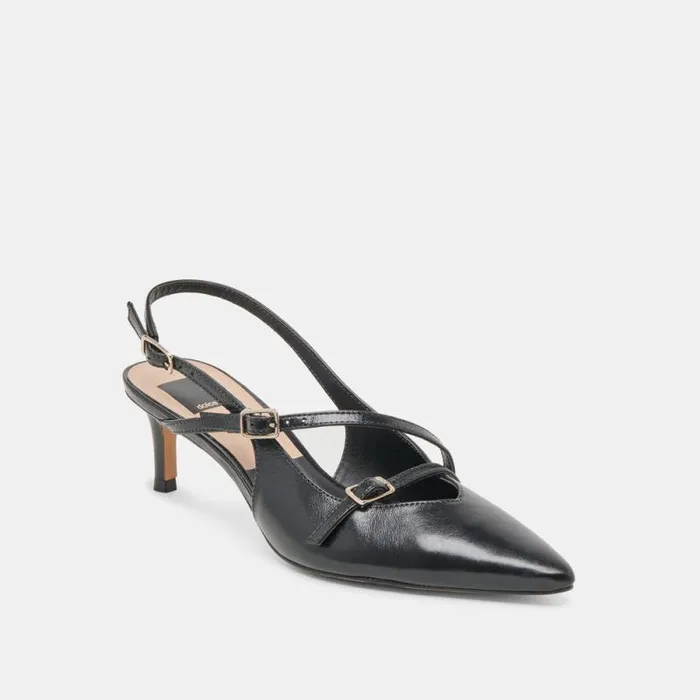 Dolce Vita Pamla Mid Heels Midnight Crinkle Patent Women Heels