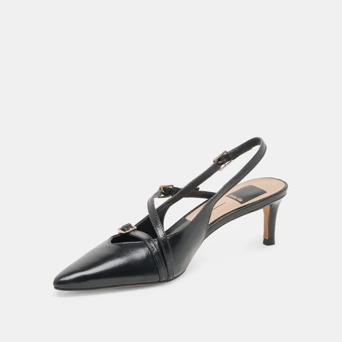 Dolce Vita Pamla Mid Heels Midnight Crinkle Patent Women Heels