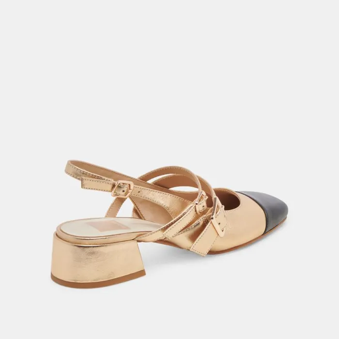 Dolce Vita Patzy Heels Gold Multi Leather Women Heels