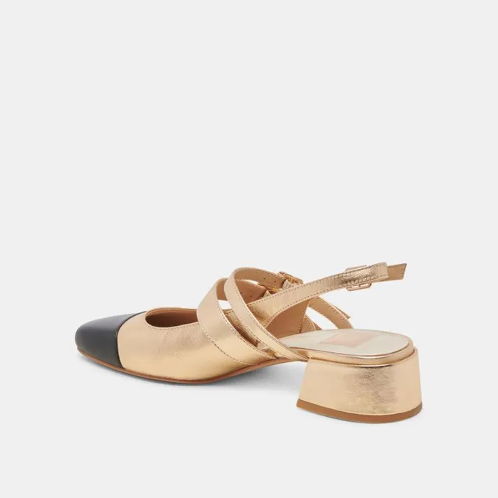 Dolce Vita Patzy Heels Gold Multi Leather Women Heels