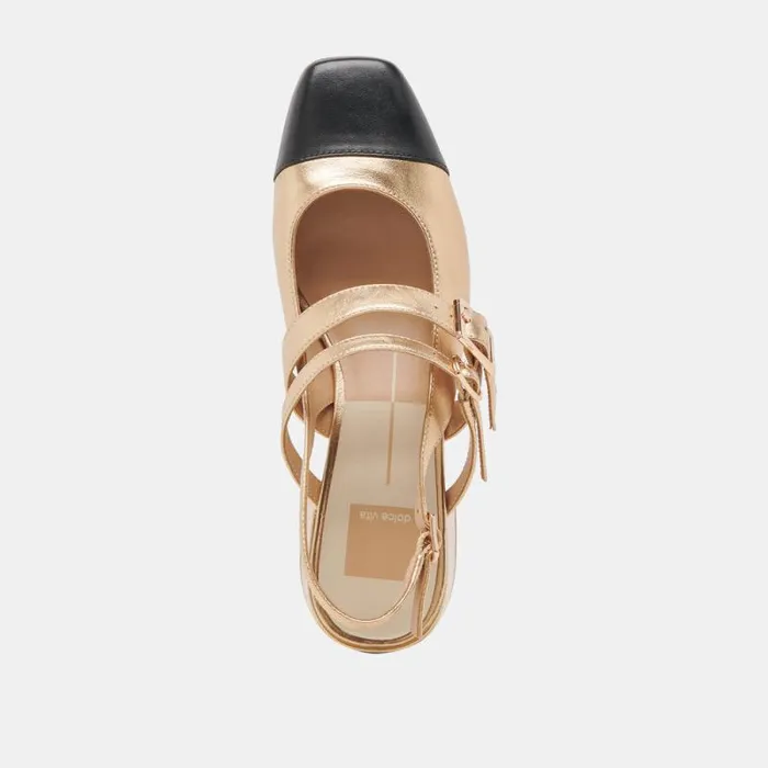 Dolce Vita Patzy Heels Gold Multi Leather Women Heels
