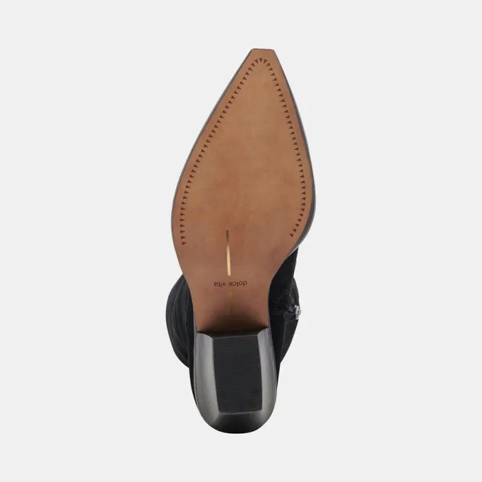 Dolce Vita Raj Wide Calf Boots Onyx Suede Women Boots and Booties