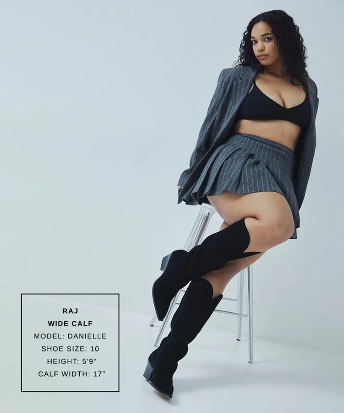 Dolce Vita Raj Wide Calf Boots Onyx Suede Women Boots and Booties