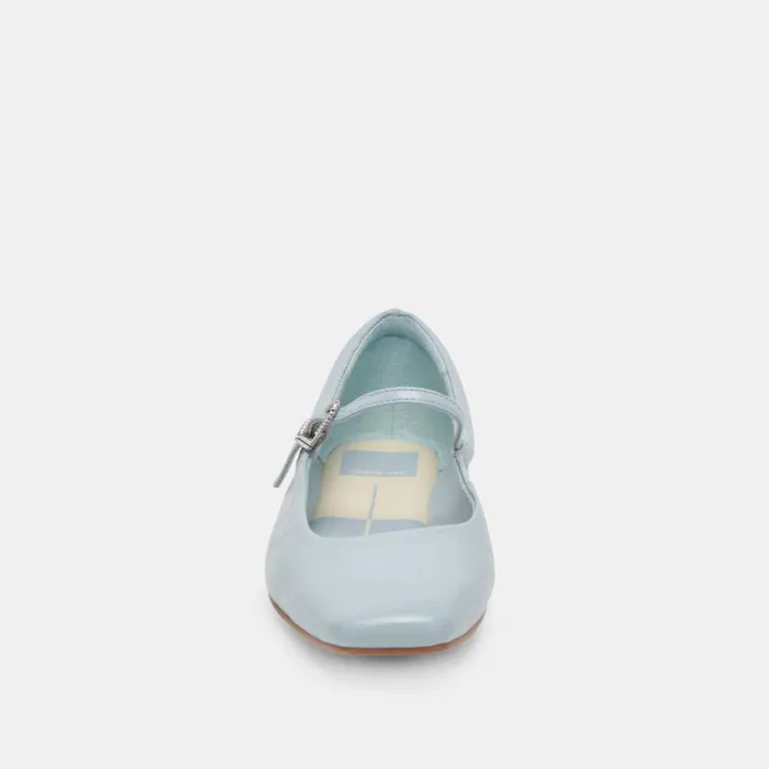 Dolce Vita Reyes Ballet Flats Sky Blue Crinkle Patent Women Flats and Loafers