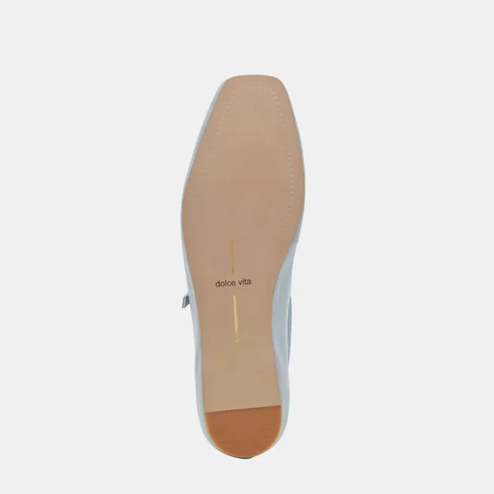 Dolce Vita Reyes Ballet Flats Sky Blue Crinkle Patent Women Flats and Loafers
