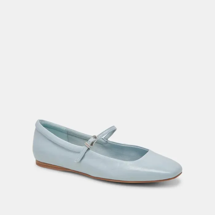 Dolce Vita Reyes Ballet Flats Sky Blue Crinkle Patent Women Flats and Loafers