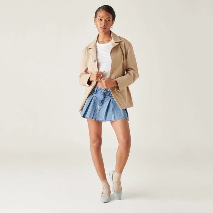 Dolce Vita Reyes Ballet Flats Sky Blue Crinkle Patent Women Flats and Loafers