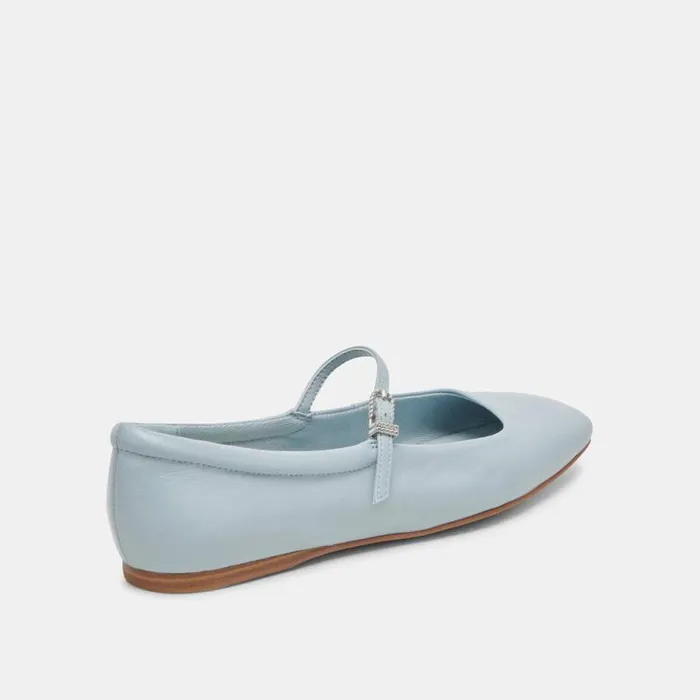 Dolce Vita Reyes Ballet Flats Sky Blue Crinkle Patent Women Flats and Loafers