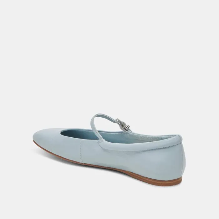 Dolce Vita Reyes Ballet Flats Sky Blue Crinkle Patent Women Flats and Loafers