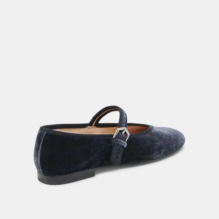 Dolce Vita Roslyn Ballet Flats Dusty Blue Velvet Women Flats and Loafers