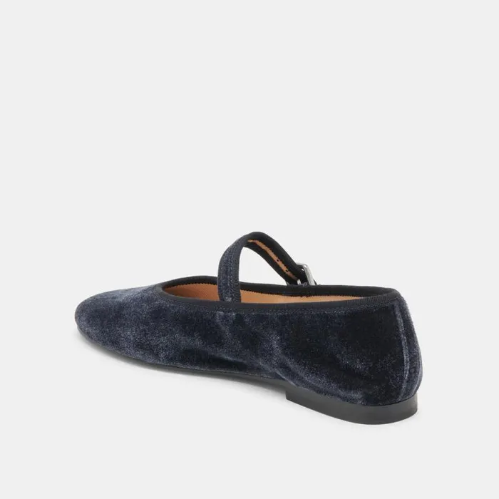 Dolce Vita Roslyn Ballet Flats Dusty Blue Velvet Women Flats and Loafers