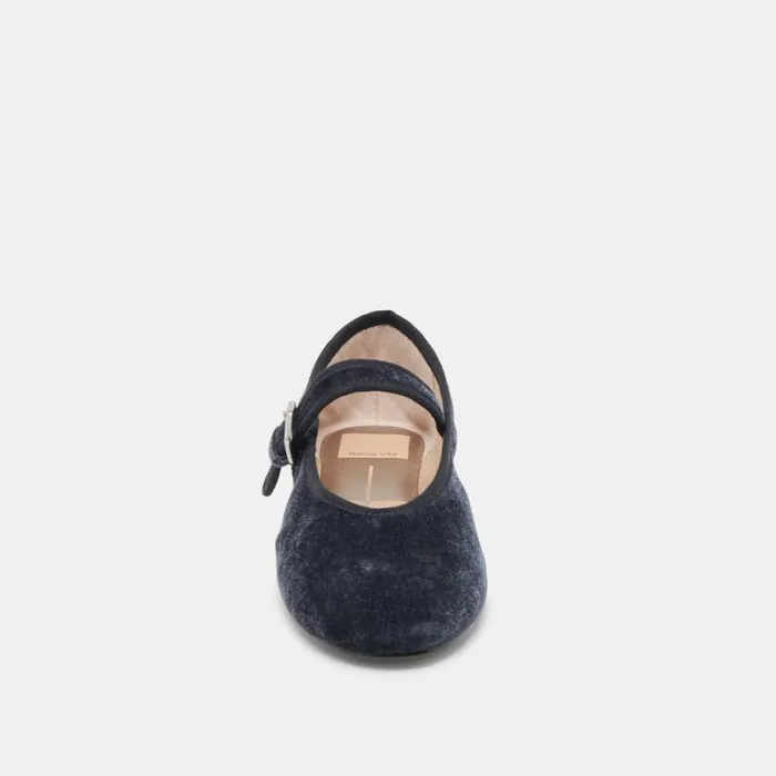 Dolce Vita Roslyn Ballet Flats Dusty Blue Velvet Women Flats and Loafers
