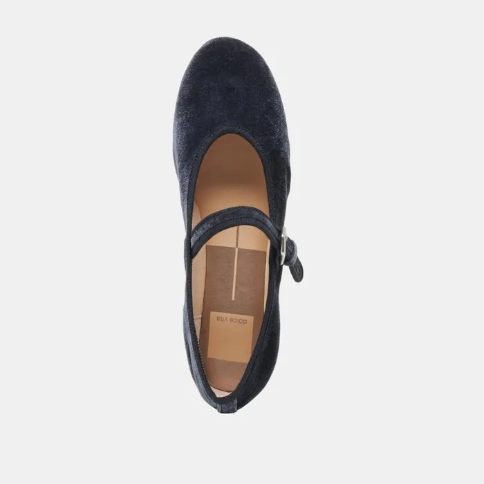 Dolce Vita Roslyn Ballet Flats Dusty Blue Velvet Women Flats and Loafers