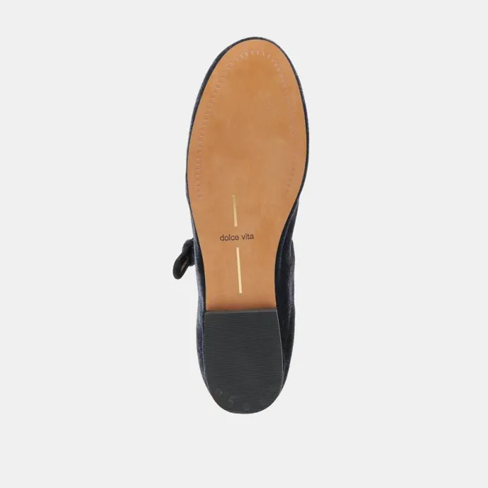 Dolce Vita Roslyn Ballet Flats Dusty Blue Velvet Women Flats and Loafers