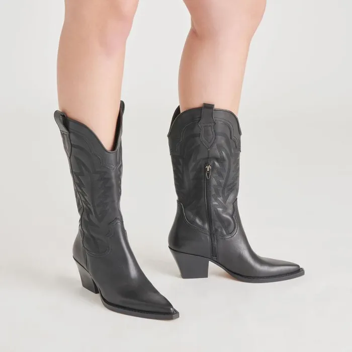 Dolce Vita Ryland Boots Black Leather Women Boots and Booties