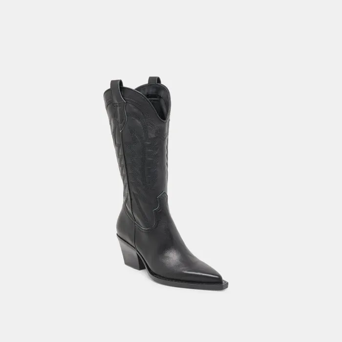 Dolce Vita Ryland Boots Black Leather Women Boots and Booties