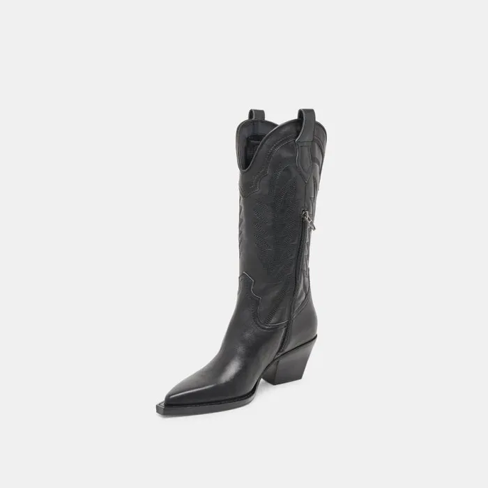 Dolce Vita Ryland Boots Black Leather Women Boots and Booties