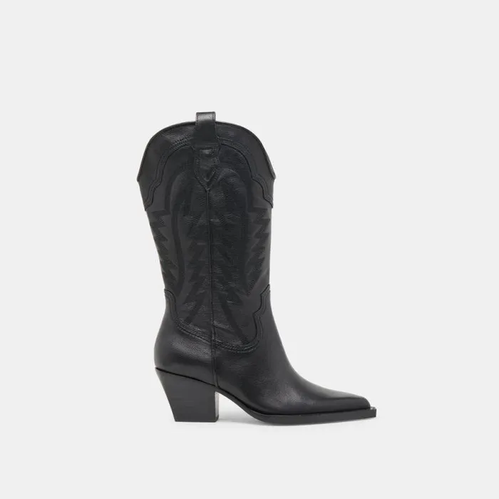 Dolce Vita Ryland Extra Wide Calf Boots Black Leather Women Boots and Booties
