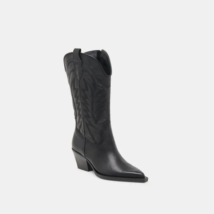Dolce Vita Ryland Extra Wide Calf Boots Black Leather Women Boots and Booties