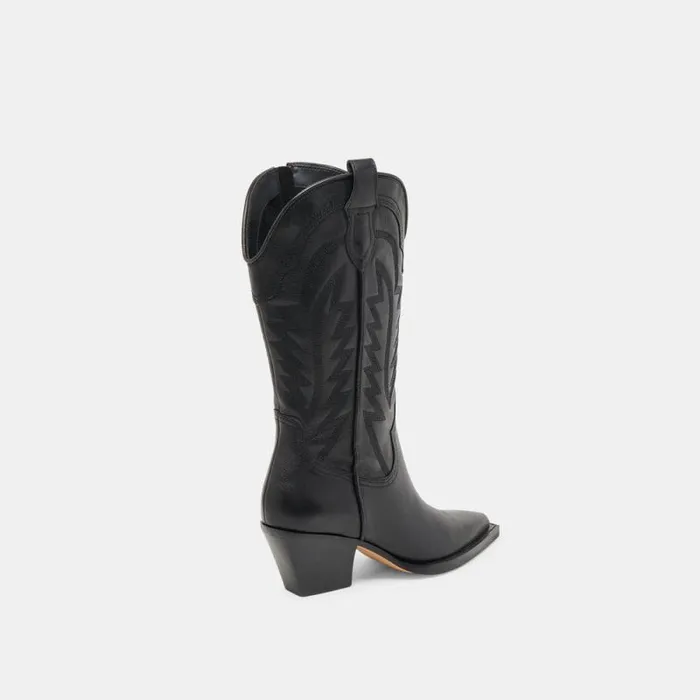Dolce Vita Ryland Extra Wide Calf Boots Black Leather Women Boots and Booties