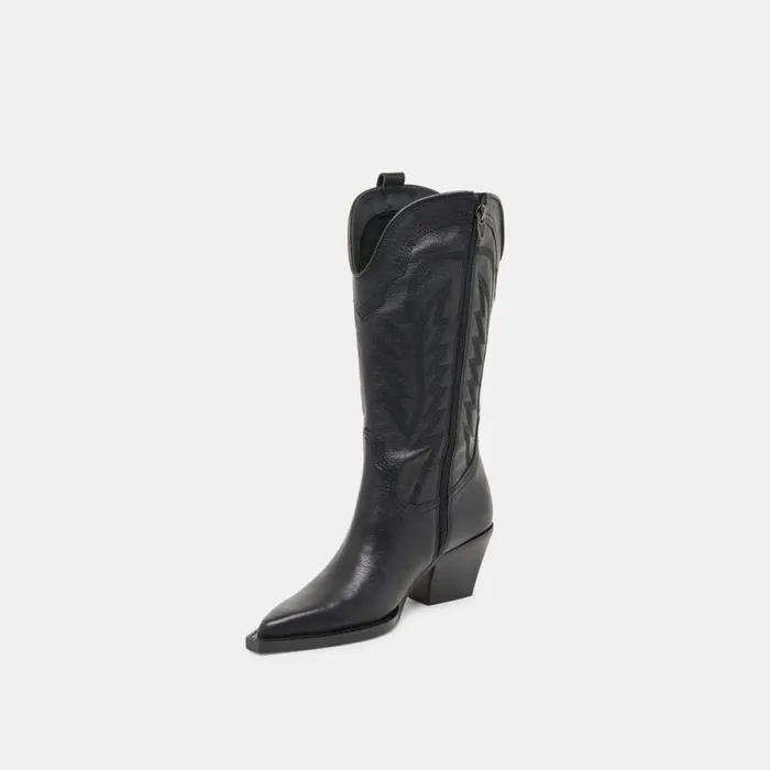 Dolce Vita Ryland Extra Wide Calf Boots Black Leather Women Boots and Booties