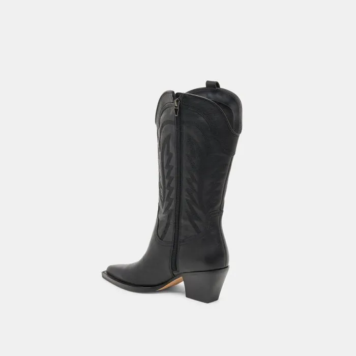 Dolce Vita Ryland Extra Wide Calf Boots Black Leather Women Boots and Booties