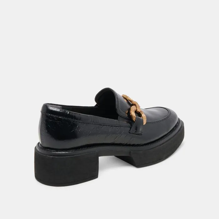 Dolce Vita Sheena Loafers Midnight Crinkle Patent Women Flats and Loafers