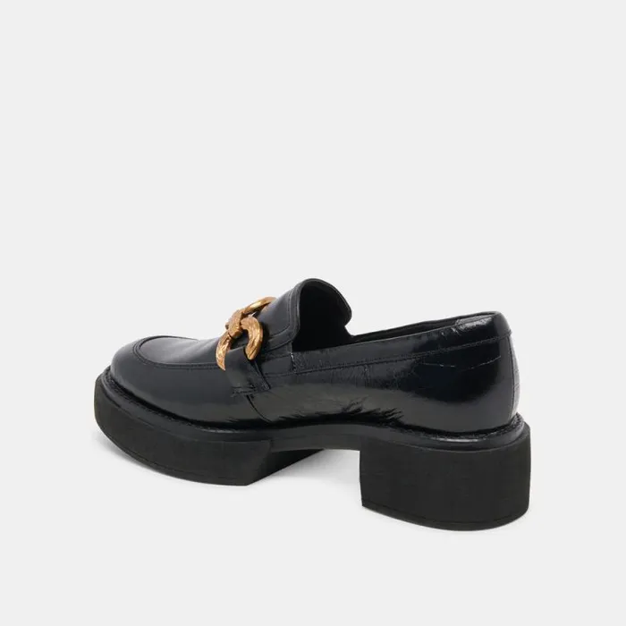 Dolce Vita Sheena Loafers Midnight Crinkle Patent Women Flats and Loafers