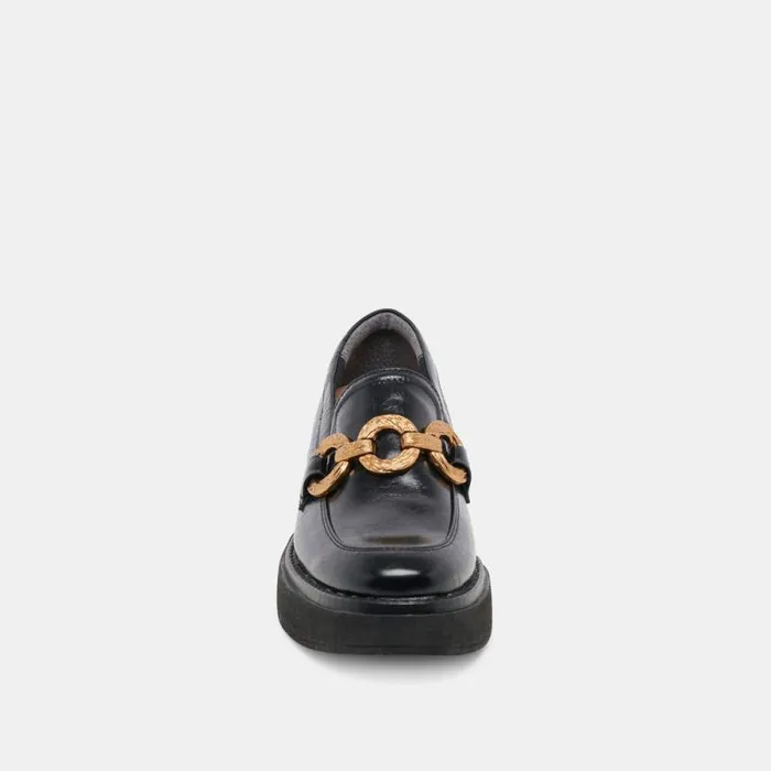 Dolce Vita Sheena Loafers Midnight Crinkle Patent Women Flats and Loafers