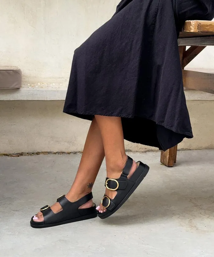 Dolce Vita Starla Sandals Black Leather Women Sandals