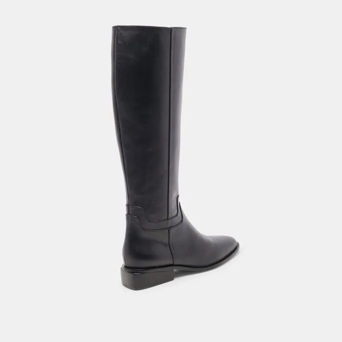 Dolce Vita Verdi Wide Calf Boots Black Leather Women Boots and Booties