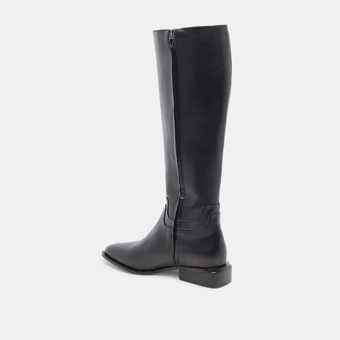 Dolce Vita Verdi Wide Calf Boots Black Leather Women Boots and Booties