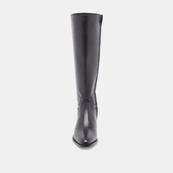 Dolce Vita Verdi Wide Calf Boots Black Leather Women Boots and Booties