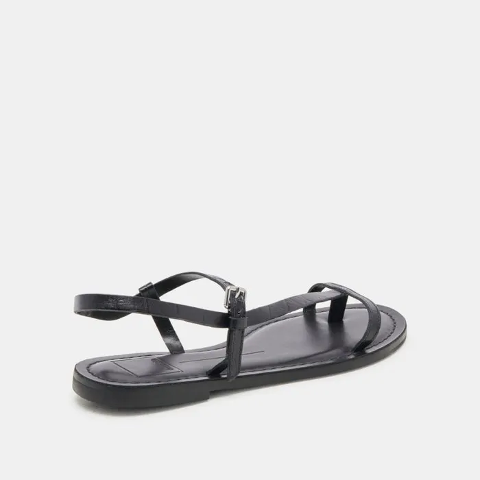 Dolce Vita Wandre Sandals Noir Embossed Leather Women Sandals