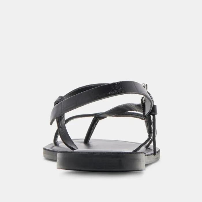 Dolce Vita Wandre Sandals Noir Embossed Leather Women Sandals