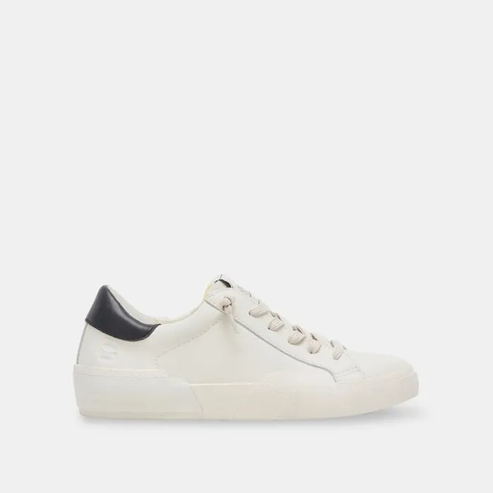Dolce Vita Zina Foam 360 Sneakers White Black Recycled Leather Women Sneakers