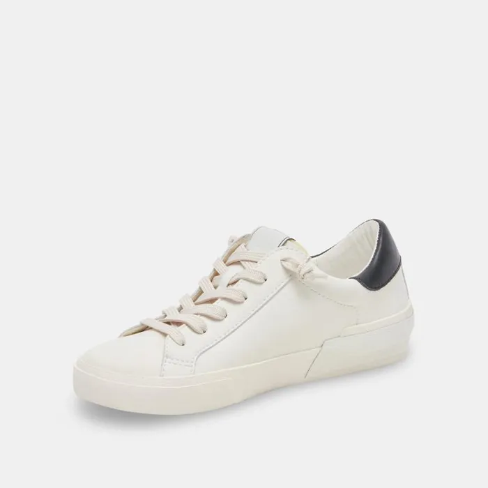 Dolce Vita Zina Foam 360 Sneakers White Black Recycled Leather Women Sneakers